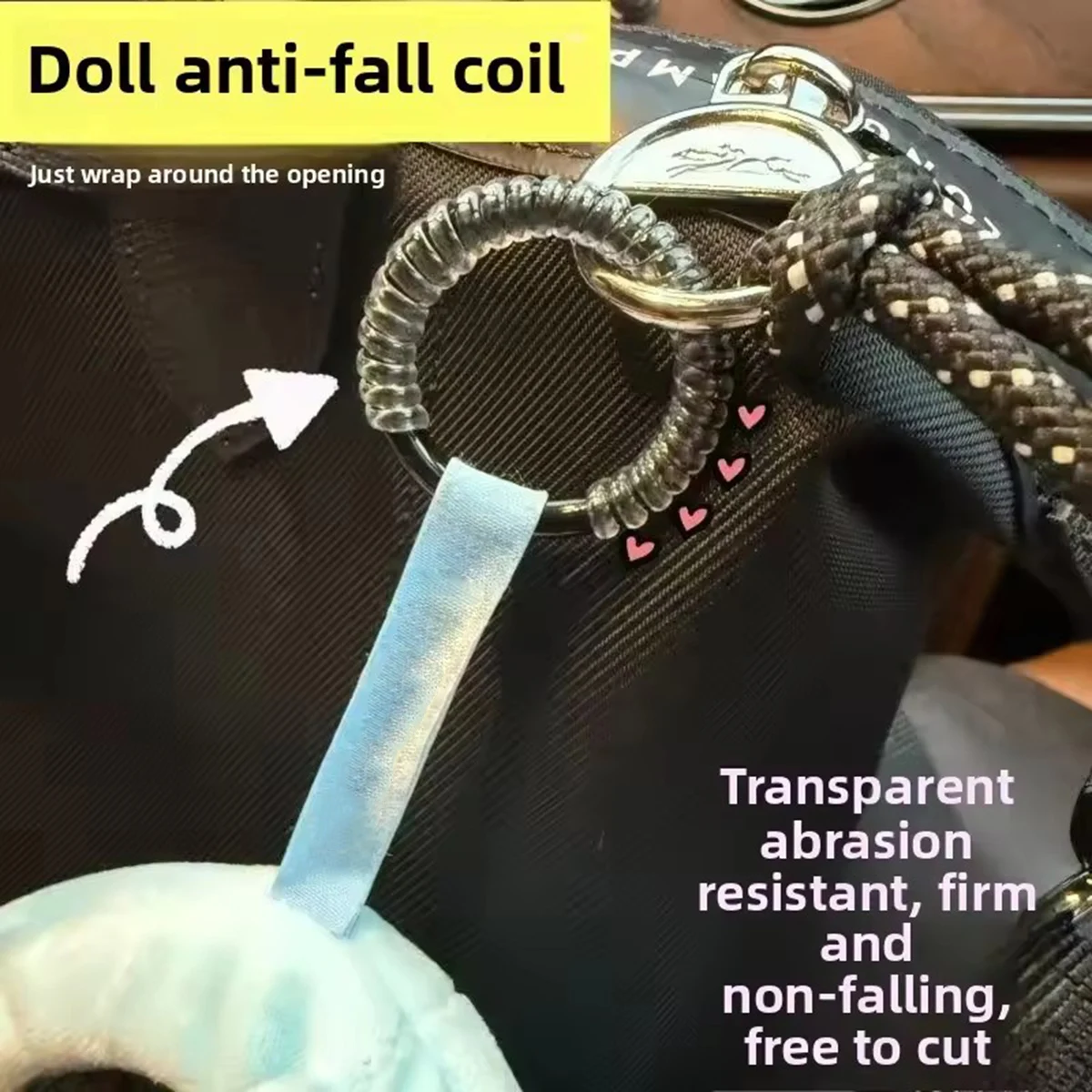 【Only Coils】For Labubu Anti Drop Buckle Silicone Rope Keychain Protection Ring Colorful Winding Fixed Anti Drop