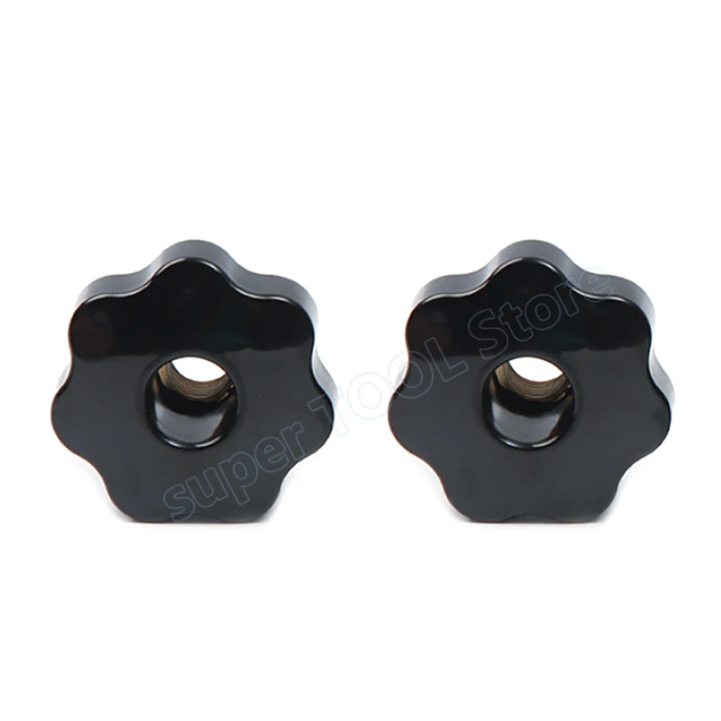 1pc Plum Bakelite Hand Tighten Nuts M5 M6 M8 M10 M12 M14 M16 Through Hole Handle Black Thumb Nut Clamping Knob Manual Nut