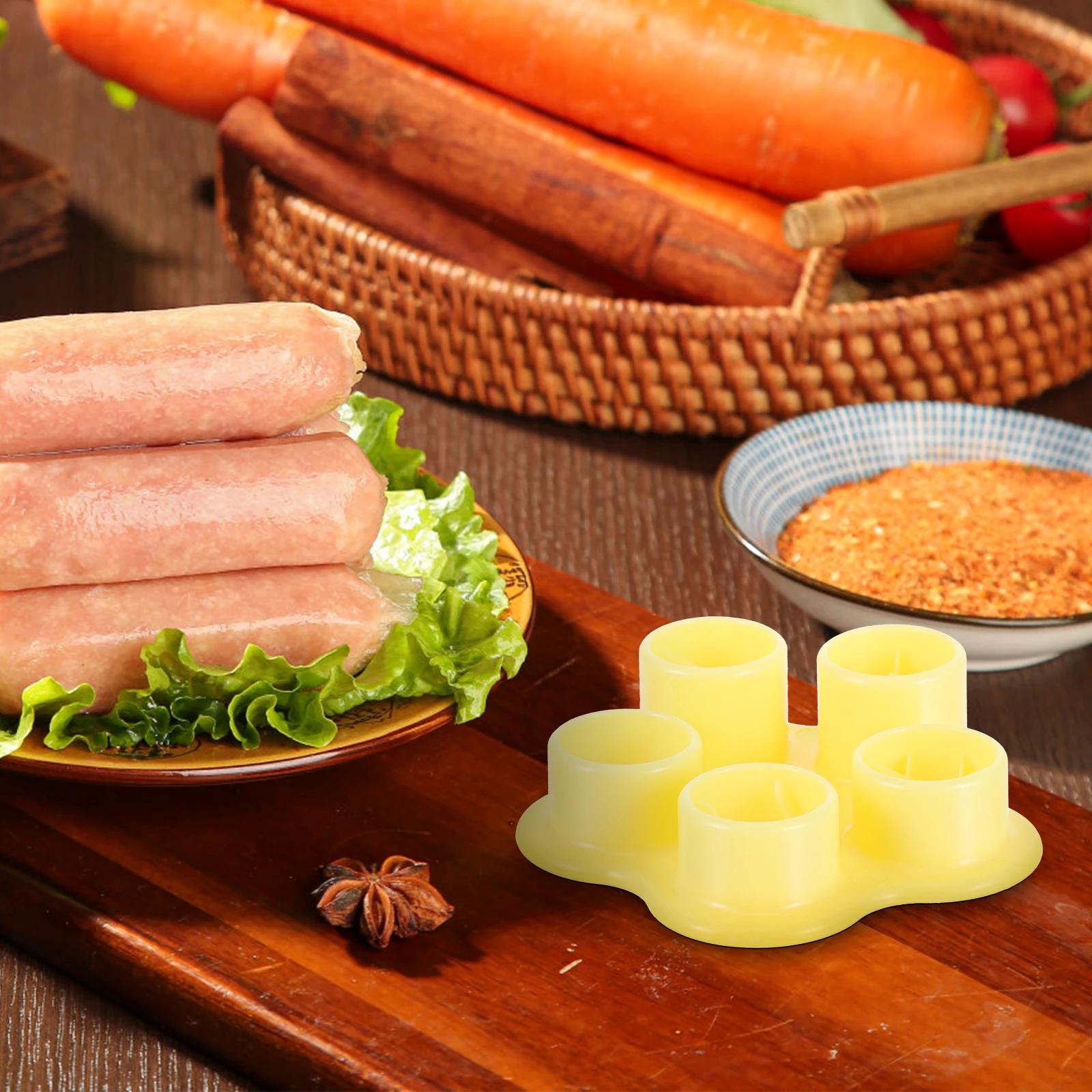

2pcs Sausage Plastic Flower Mold Turkey Cookie Camping Barbecue Tool Reusable Outdoor BBQ Supply