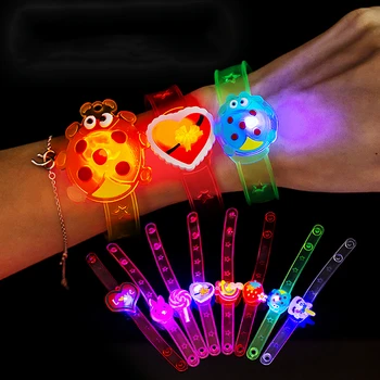 Suministros de fiesta de cumpleaños para niños, reloj con luz LED de dibujos animados, juguetes para niños y niñas, recuerdos de invitados de boda, regalos de fiesta de Navidad, piñata, 6 uds.