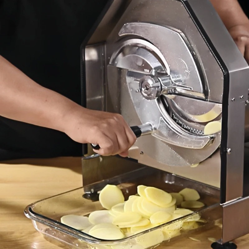 Commercial Vegetable Slicer Adjustable Thickness 0.1-10mm Electric Cutter Machine Kitchen Tool for Potato Orange Fruit