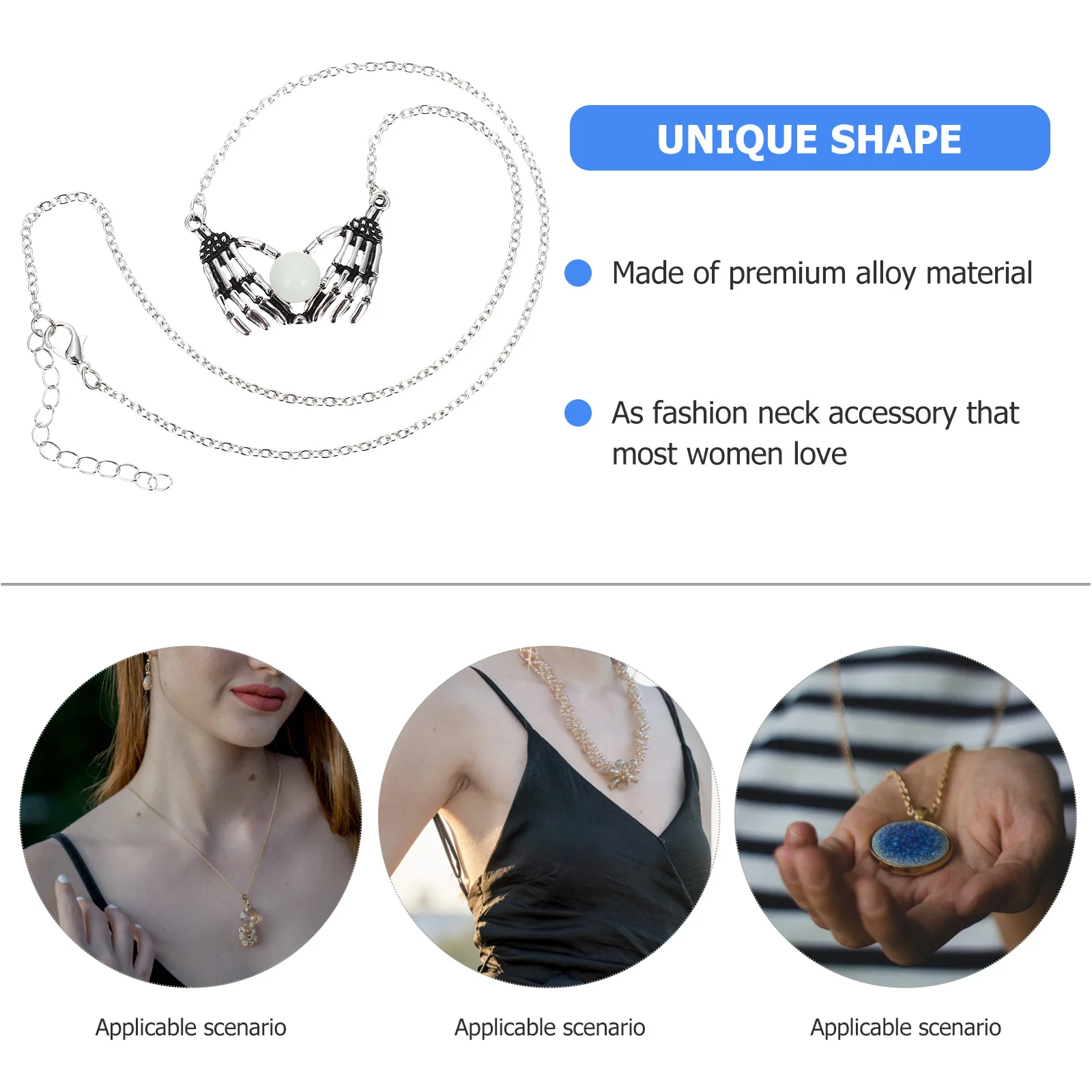 

Luminous Hand Necklace Gothic Style Pendant Creative Party Decoration Halloween Jewelry Fashion Charm