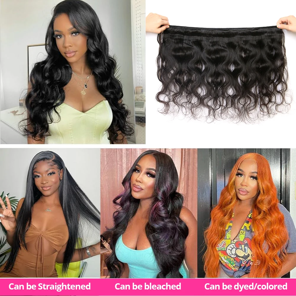 100% Human Hair Body Wave Bundles 22 24 26 Inch Brazilian Virgin Remy Hair Water Wavy Hair Weave Bundles Natural Hair Extension