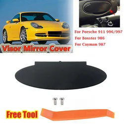 For Porsche 996 997 911 Carrera 986 Boxster 987 Cayman Sun Visor Vanity Mirror Cover Black Replacement Parts Car Accessories