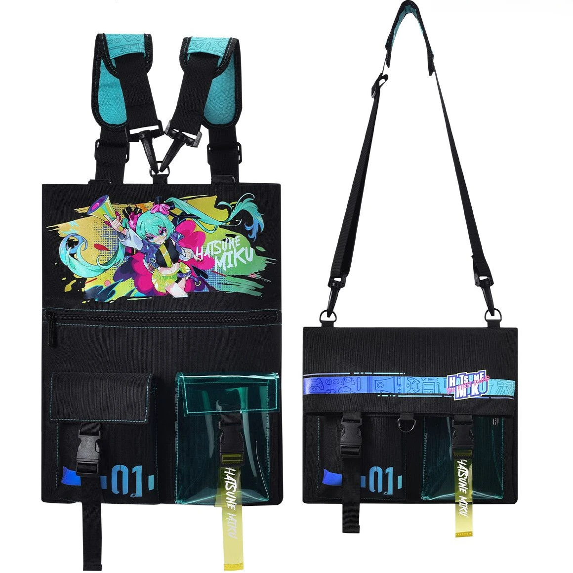 Hatsune Miku Multifunctional Backpack Single Shoulder Crossbody Bag High Temperature Resistant Large Capacity 1L Sport Water Cup