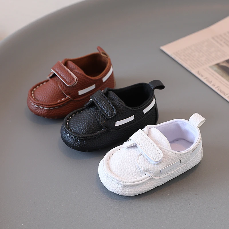 Infant Spring Shoe Newborn Infant Girls and Boys Recreational Baptism Non-Slip Walking Shoe White Soft-soled Sneaker Prewalker