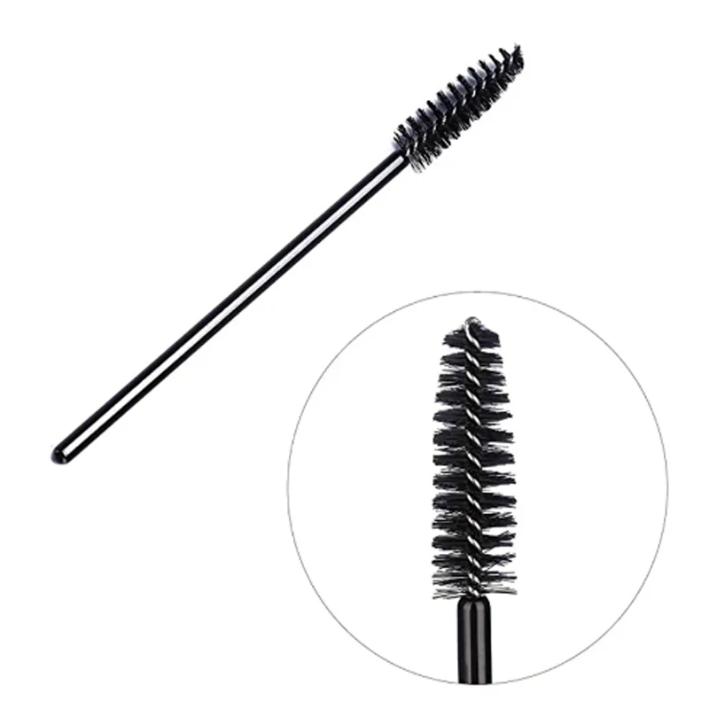 Ensembles et kits de pinceaux de maquillage, brosse à cils en nylon, buissons à cils de poulet, mascara en plastique, peigne à cils, 5 pièces, 50 pièces