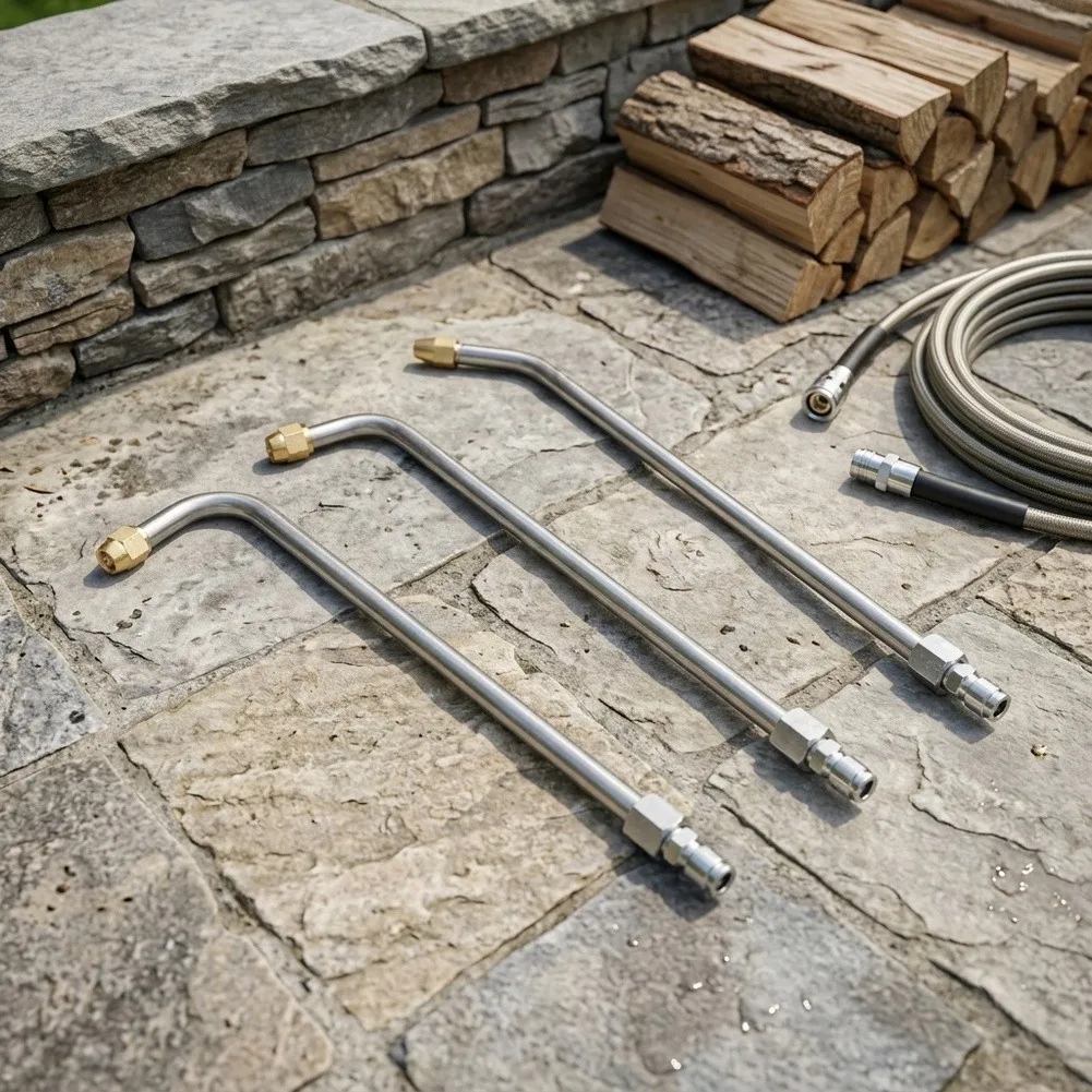Stainless Steel Pressure Washer Nozzle Set 30 Degree 90 Degree U Bend for Extended Reach and Precision Cleaning