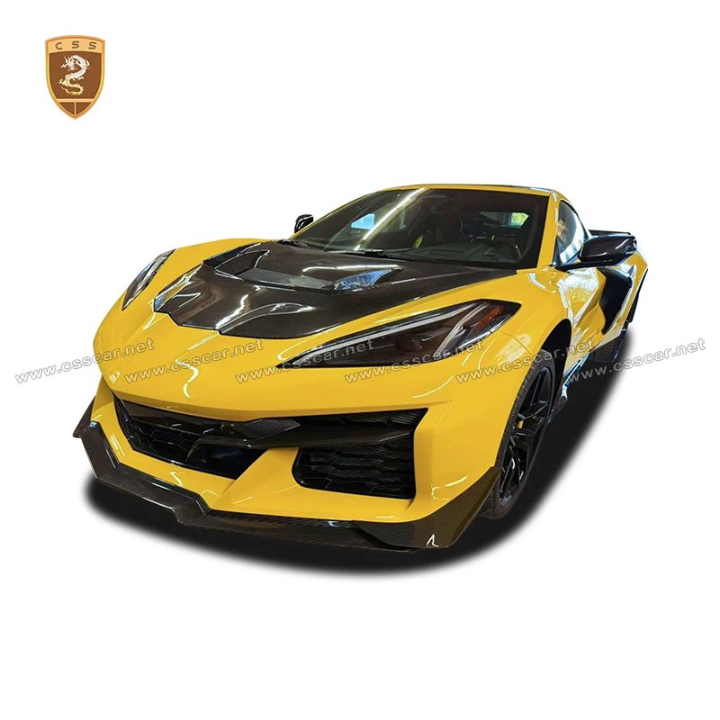 

Капот для гоночного автомобиля Chevrolet 2023 New Corvette C8 Z06 Performance, замена модели ZR1.2, карбоновый передний капот для двигателя.