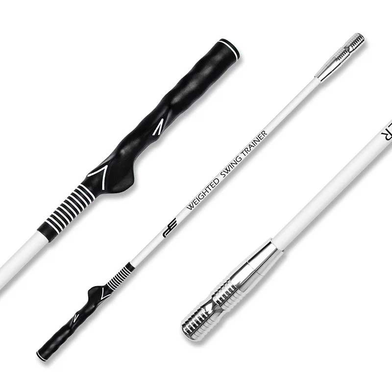مدرب PlayEagle Golf Swing مع رأس معدني لمصحيح الوضعية باللون الأسود والأبيض