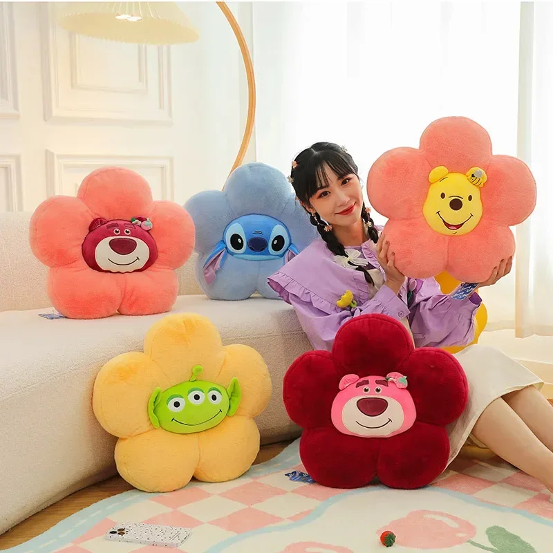 

New Genuine Disney Strawberry Bear Cushion Winnie The Three-Eyed Teddy Plush Toy Cushion Pillow Suitable For Boys And Girls