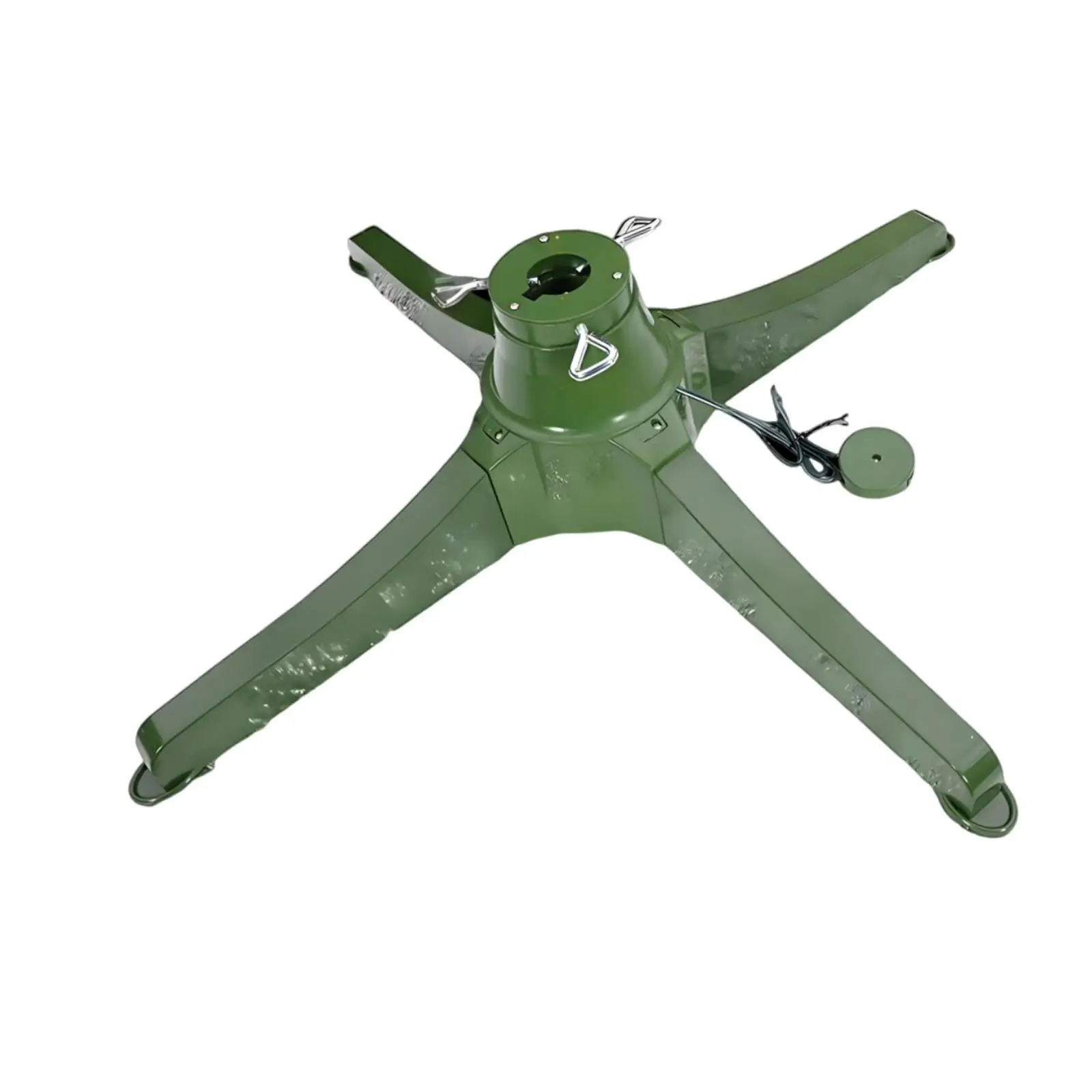 

Rotating Christmas Tree Stand Stable Heavy Duty (Green) Reusable Fit 1.25'' Diameter Trunk 360 Rotate Electric Revolve Bracket