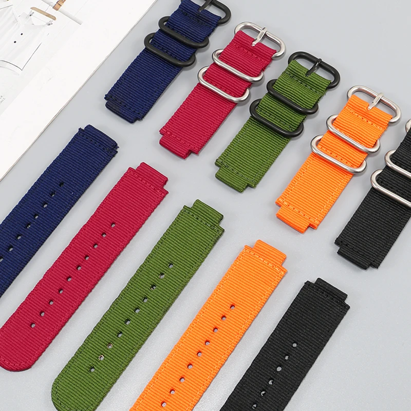 Substitute AQ-S81 /AEQ-110W/MCW-200H Series Nylon Watch Belt With Male Interface Of 24-18mm.