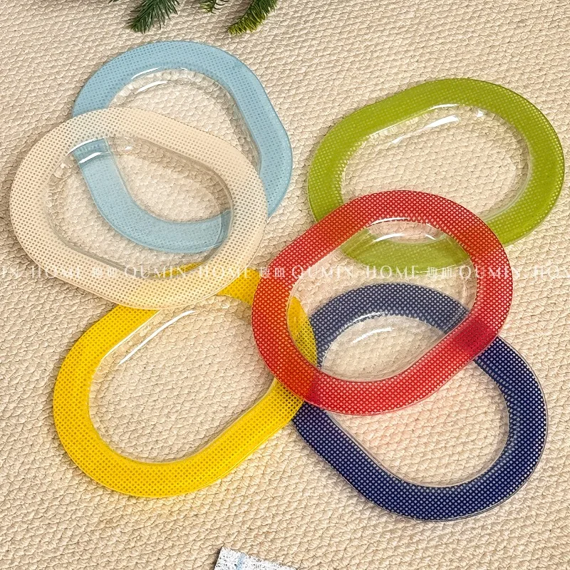 

Овальная тарелка Ins, обеденная стеклянная тарелка, бытовая цветная клетчатая посуда дофамина, тарелка для десерта