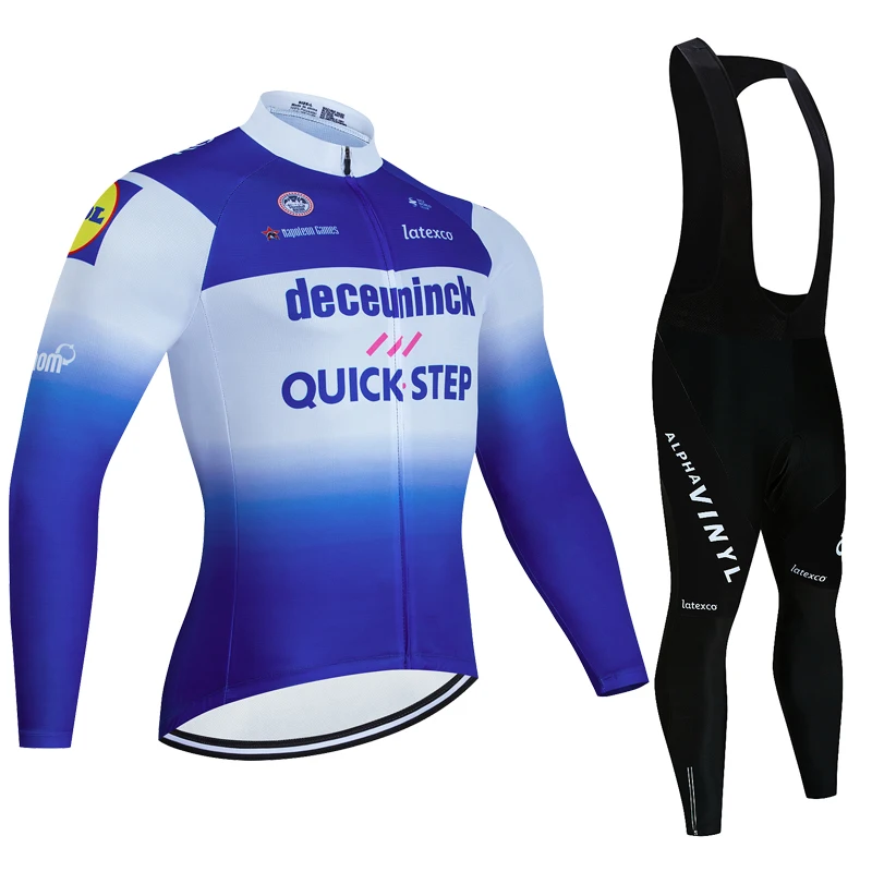 

QUICK STEP 2024 New men's cycling suit, outdoor long sleeved mountain bike clothing, outdoor cycling suit set