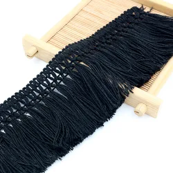 Quality 6cm Black Cotton Fringe Lace Tassel Lace Trim Craft Material