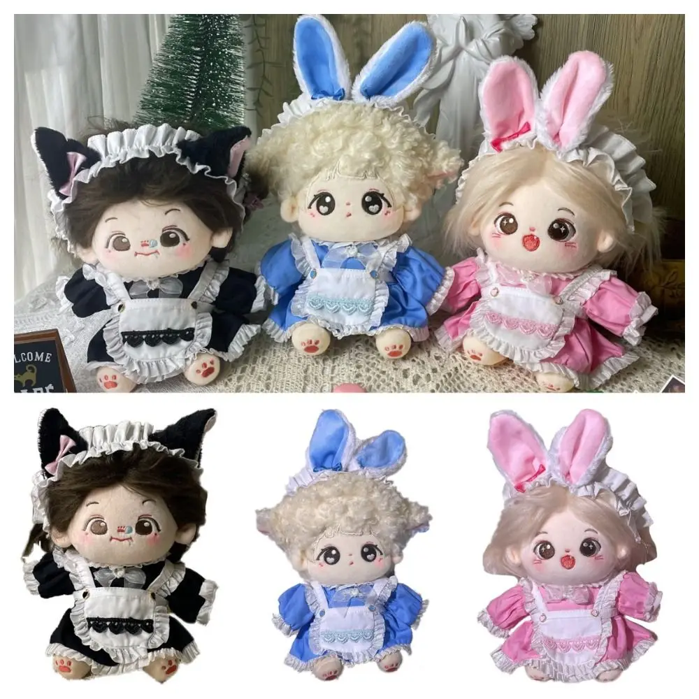 10/20CM Doll Clothes Multicolor Lolita Maid Attire Miniature Maid Dress Suit Cosplay Photo Props Doll Accessories