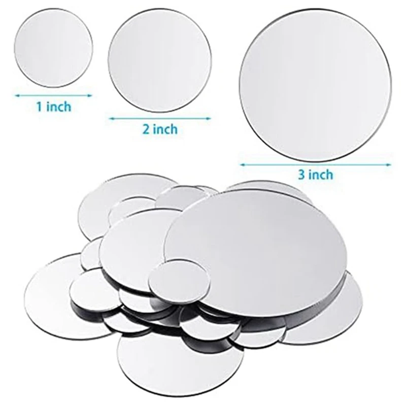 100 Pieces Mini Size Round Mirror Small Round Mirror Adhesive Mirror Round Craft Mirror Tiles For Crafts Durable Easy To Use
