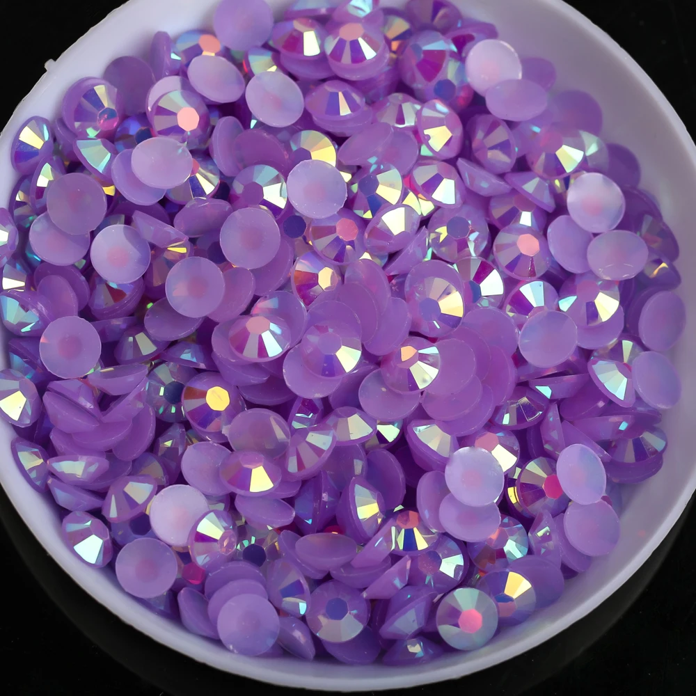 Jelly AB Purple Resin Rhinestone Bulk Crafting Gems For Nails Art Fuchsia Acrylic Crystals Non Hotfix Wholesale 2/3/4/5/6mm