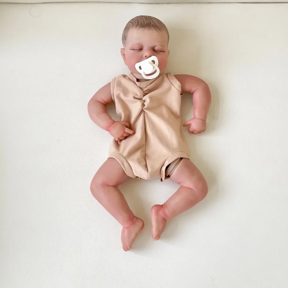 19-calowe już pomalowane zestawy Loulou Reborn Doll Parts z tkaninowym korpusem taka sama jak obraz 3D Skin Muñeca Kit Bebe Reborn