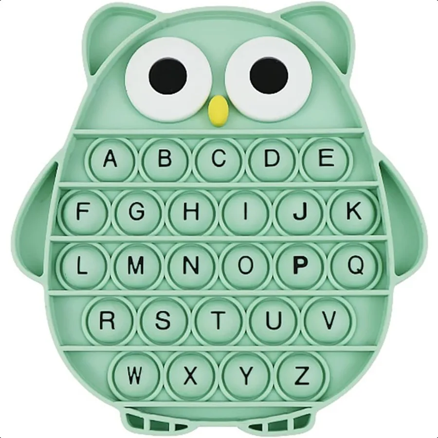 

Сенсорная игрушка Push Pop Bubble Fidget, силиконовая игрушка для снятия стрел, ABC, развивающие обучающие инструменты в форме совы для малышей