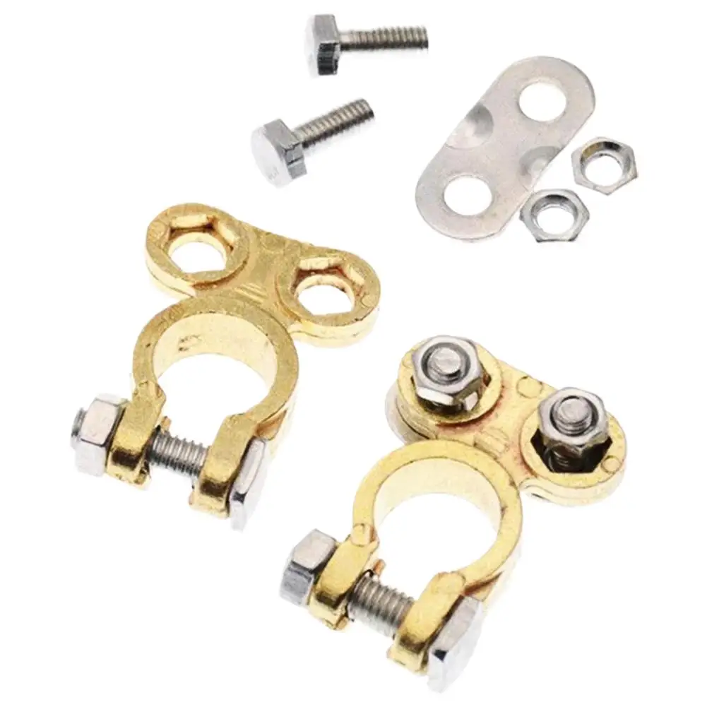

Car Battery Terminal Connectors Electric Battery Copper Plated Pile Positive Negative Battery Connectors For Rv Access K4u9