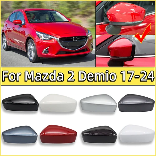 Cubierta de espejo retrovisor para puerta de coche, tapa de carcasa, carcasa de espejo lateral para Mazda 2 Demio 2017 2018 2019 2020 2021 2022 2023 2024