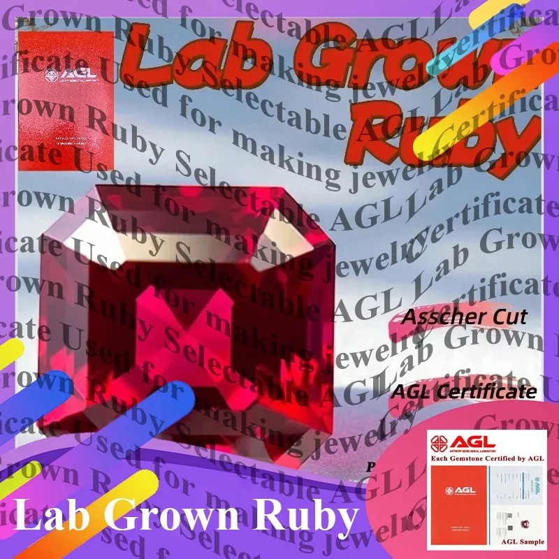 

Lab Grown Ruby Pigeon Blood Red Loose Gemstone for Jewelry Making Various Cuts AGL Certificate Synthetic Ruby Lab Created