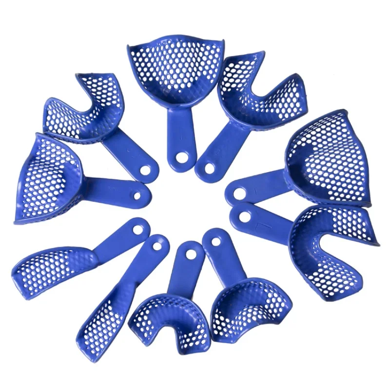 Dental Impression Tray Plastic Oral Materials Impression Steel Teeth Holders Disposable Instrument Dentistry Tray Dentist Tools