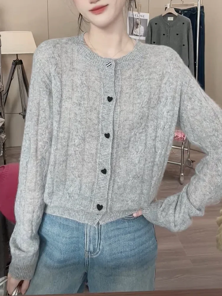 

Корейский круглый вязаный топ больших размеров, моющийся, для похудения, универсальный, осенний, Новое поступление, женский премиум-класса, irt