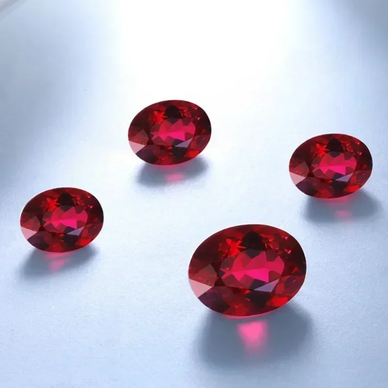 

NEW Lab Grown Ruby Oval Shape Pigeon Blood Red Color Hand-cut Gemstones For DIY Jewelry Materials Selectable AGL Certificate
