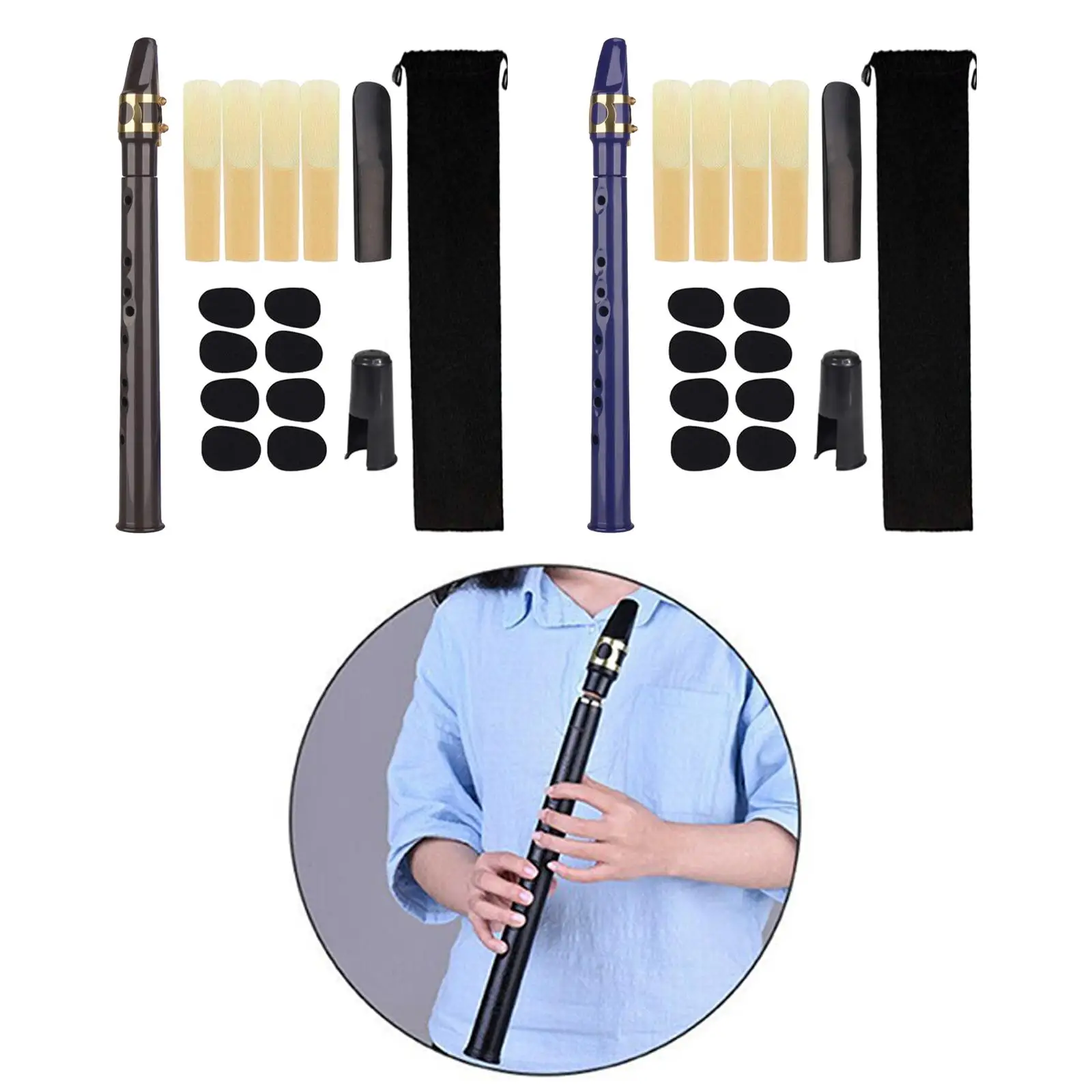 Pocket Saxophone Kits with Mouthpiece for Instrument Players Amateurs Adult