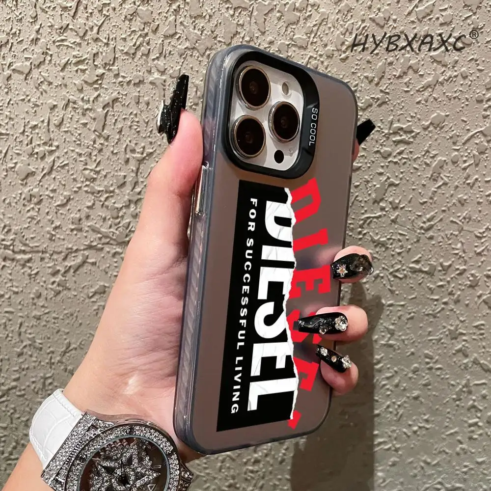 Brand R-Rudolf D-Diesel Phone Case For iPhone 17 16 15 14 13 12 11 Pro Max Plus Mini IMD Color Silver Shell view 4