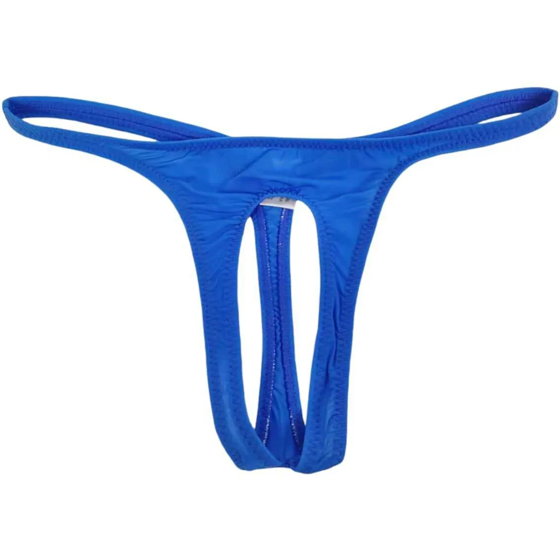 Men Ice Silk Single Strap T-back Thong Low Rise High Stretch Breathable Hollow Open Front Design Sexy Mini G-string Underwear