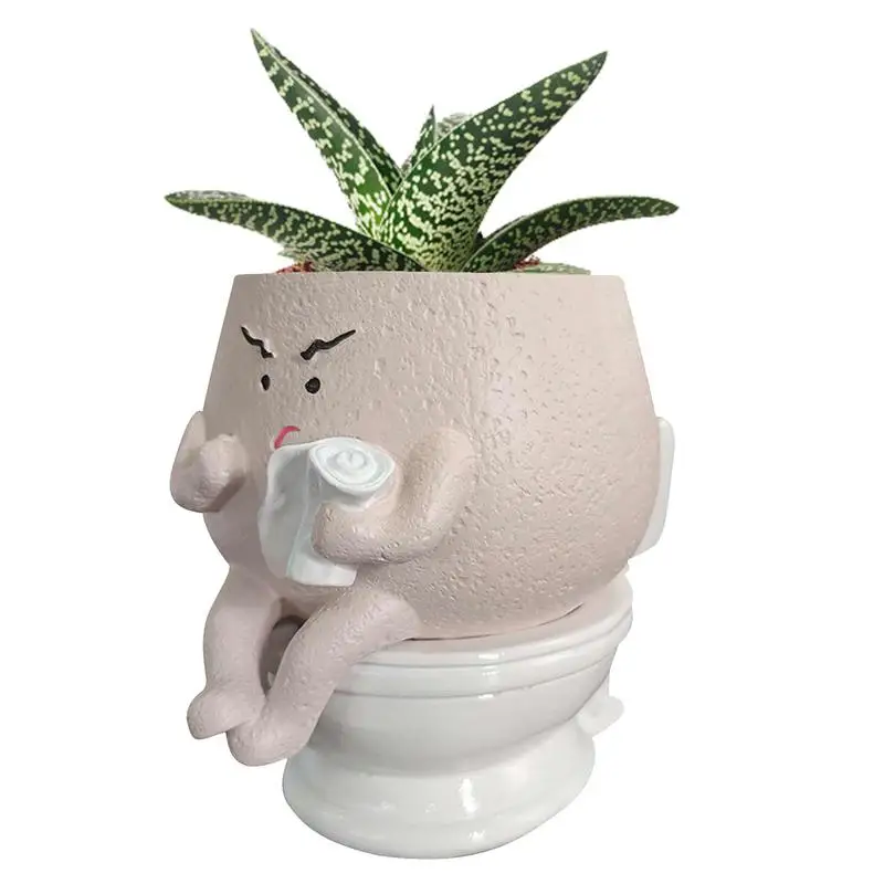 

Cute Plant Pots Cute Toilet Succulent Pots Creative Green Plant Ornaments Funny Flower Pots for Garden Balcony home decoration