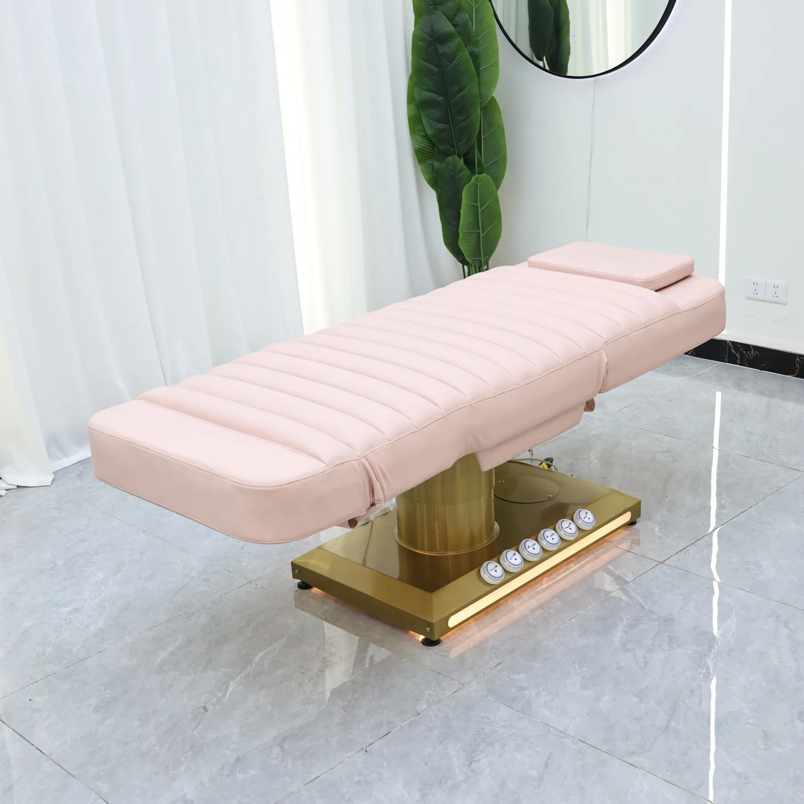Luxuriöses elektrisches Kosmetikbett mit goldenem Untergestell, verstellbares Massagebett für Schönheitssalons, medizinisches Beauty-SPA-Therapie-Massagebett – Detail 3