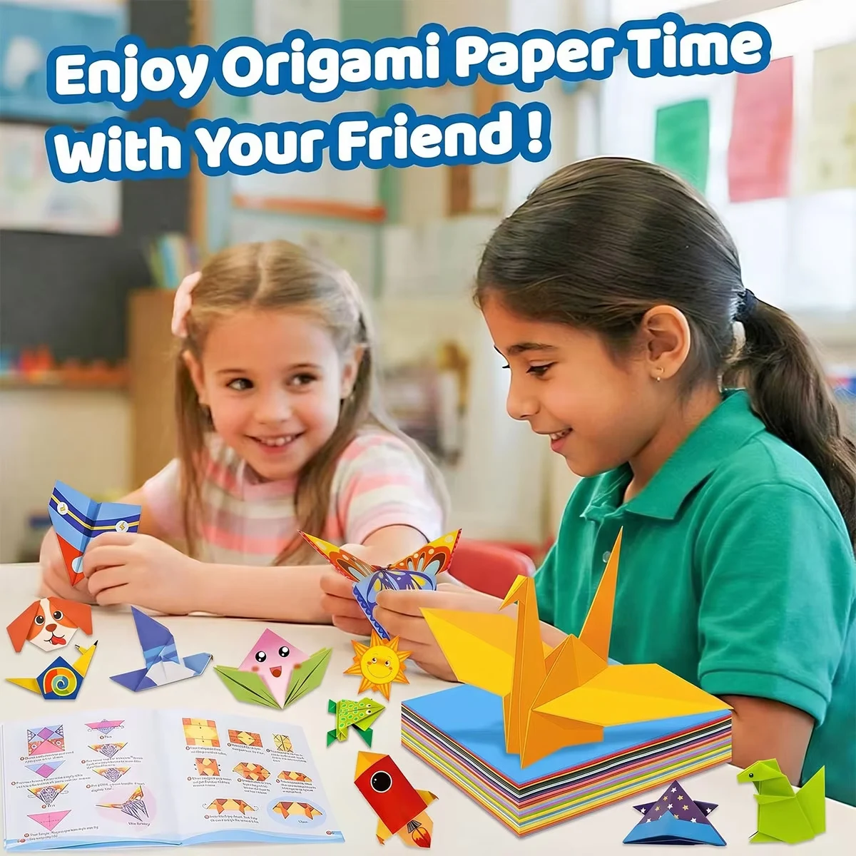 108/100 Sheets Origami Paper Kit 54 Patterns Double Sided Folding Paper Origami Book Beginner DIY Art Craft Gift Party Favors
