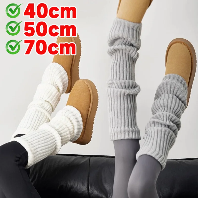 

2 пары новых осенне-зимних гетр в стиле Лолита Jk, черно-белые женские теплые мягкие носки с манжетами для ботинок, женские вязаные теплые чехлы для ног