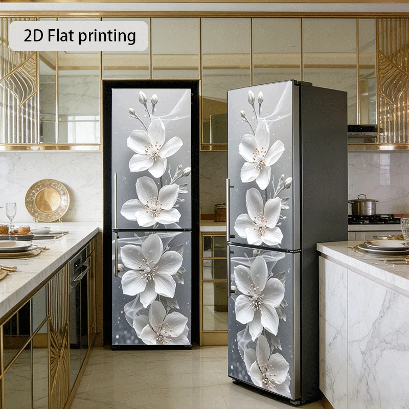 23.62×70.87inch Plain White Elegant Floral Pattern Theme Kitchen Home Decor Wallpaper Self-Adhesive Suitable for Cabinets War