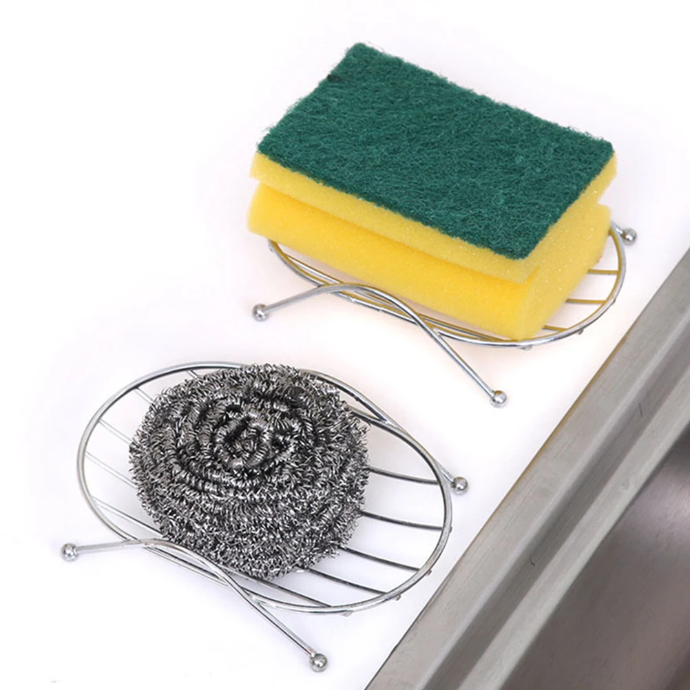 

2 Pcs Soap Box Toilet Holder Drain Rack Stainless Steel Simple and Stylish Oval Bathroom
