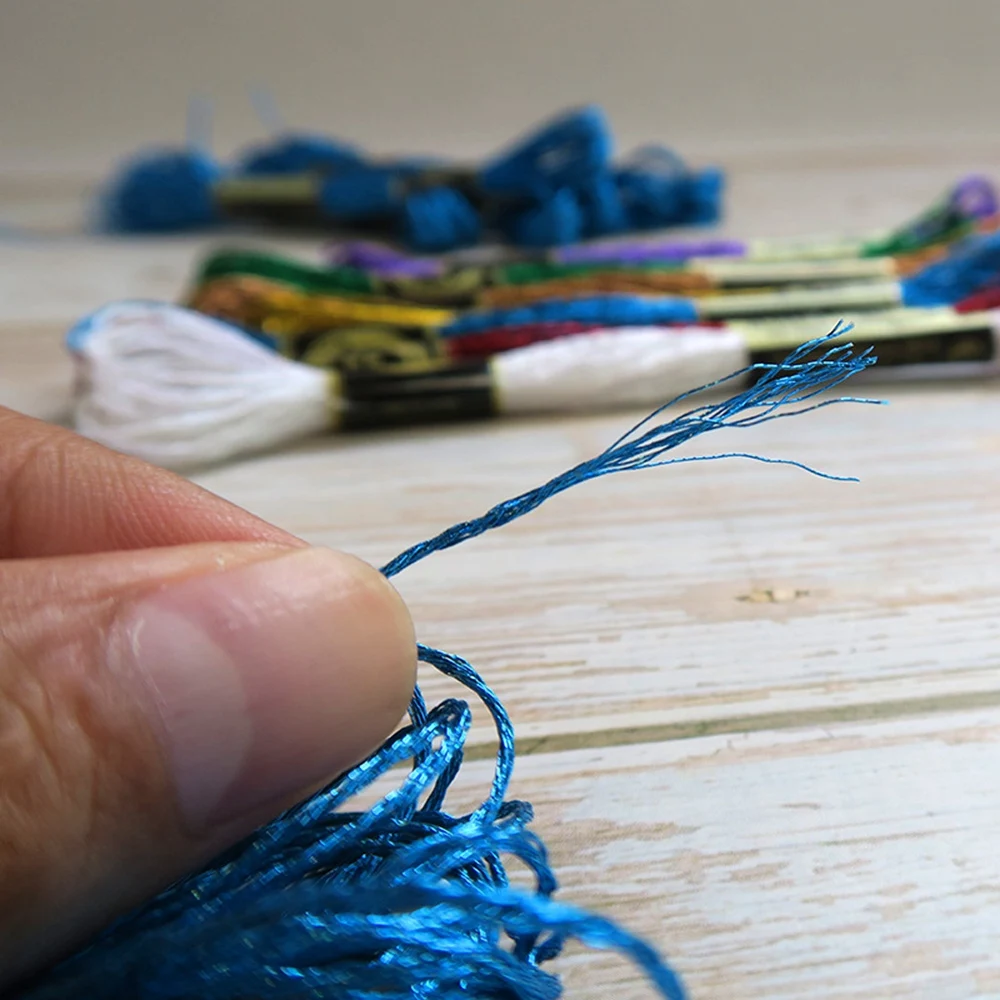 Modules de broderie métalliques, fil à paillettes, fil à broder multi-documents, 19 pièces