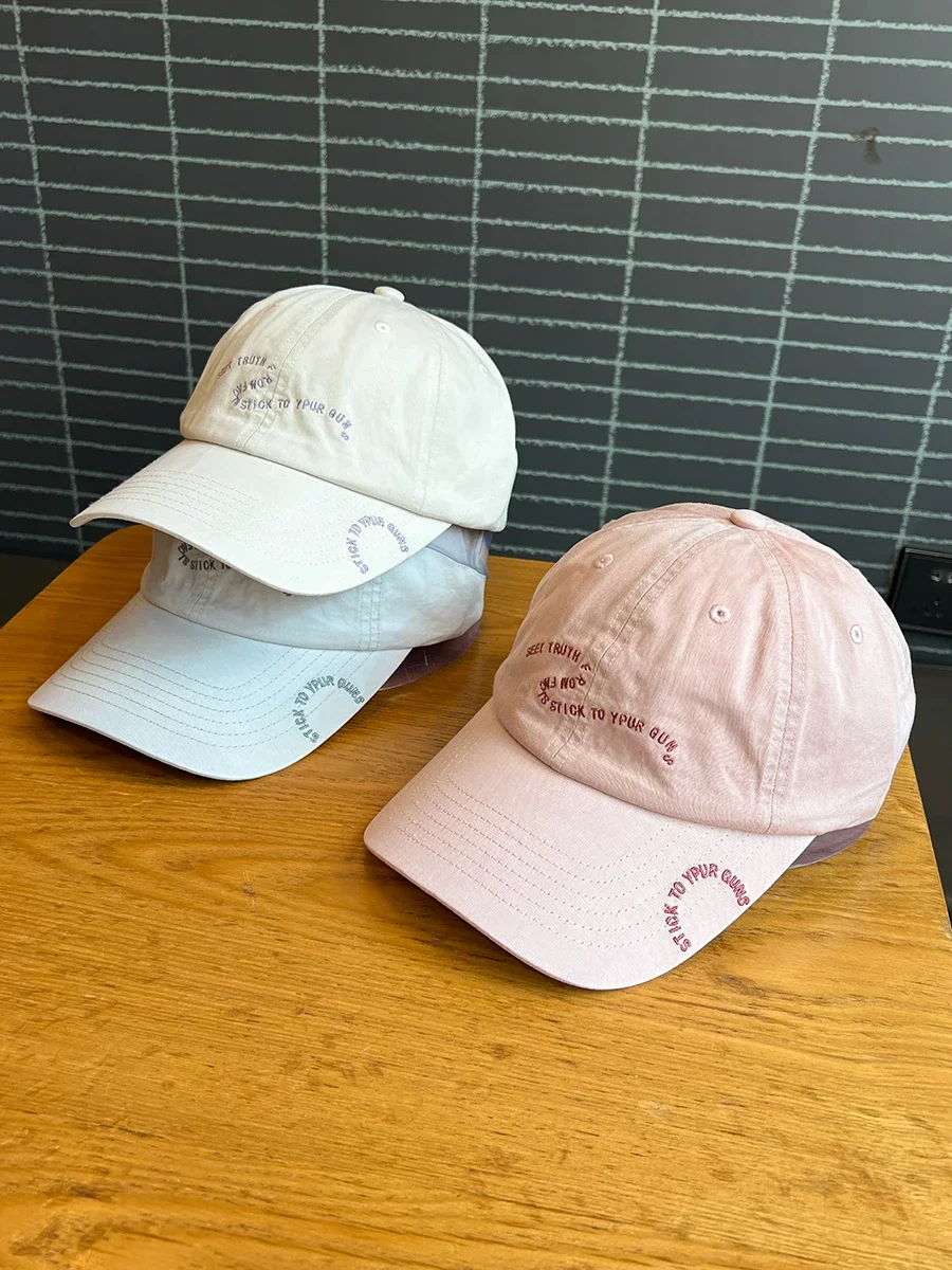 

Baseball cap Letter thin soft top hat Spring and summer female face small versatile cap Sunscreen cap