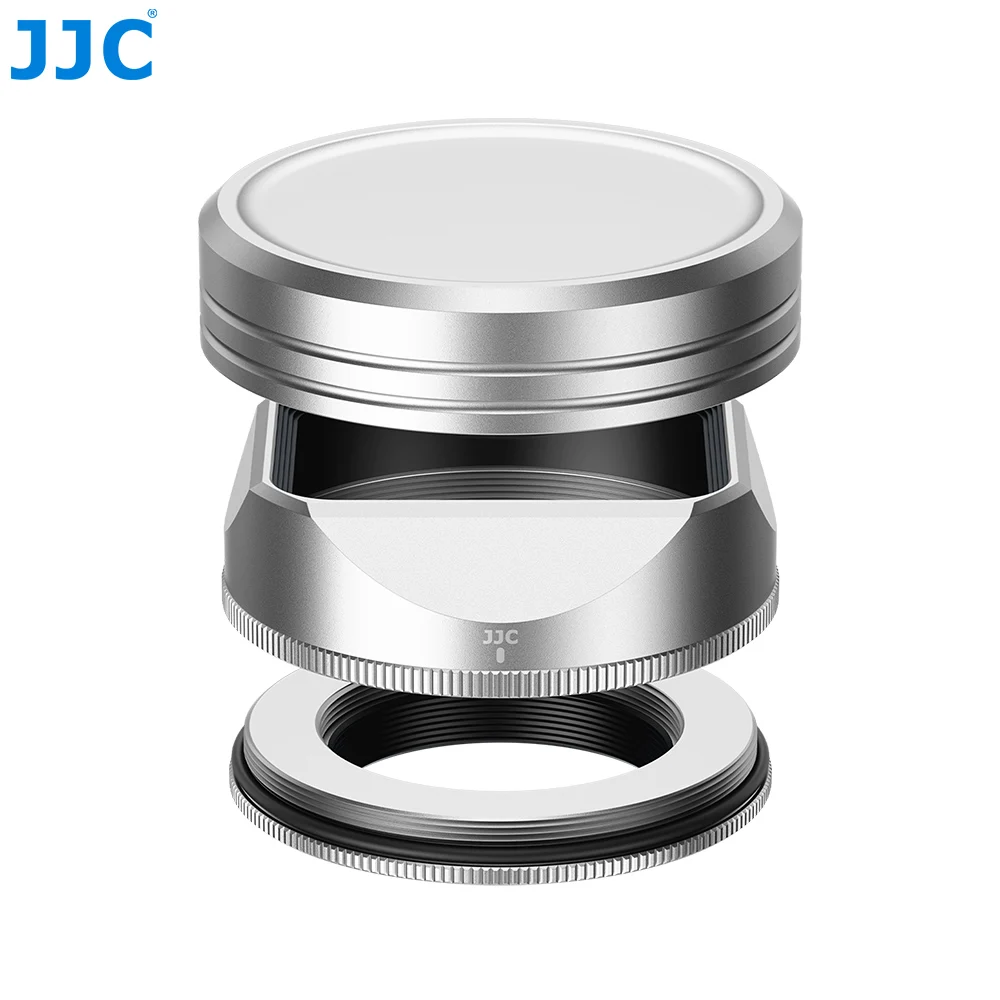 JJC – pare-soleil carré en métal pour objectif Fujifilm X-E5 XF 23mm F2.8 R WR, XF 27mm F2.8 R WR, avec couvercle de capuchon d'anneau adaptateur