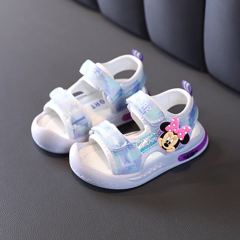

Girls Baotou Sandals Mickey Mouse New Fashion Princess Soft Sole Cartoon Children Beach Shoes Disney Baby Toddler Shoes