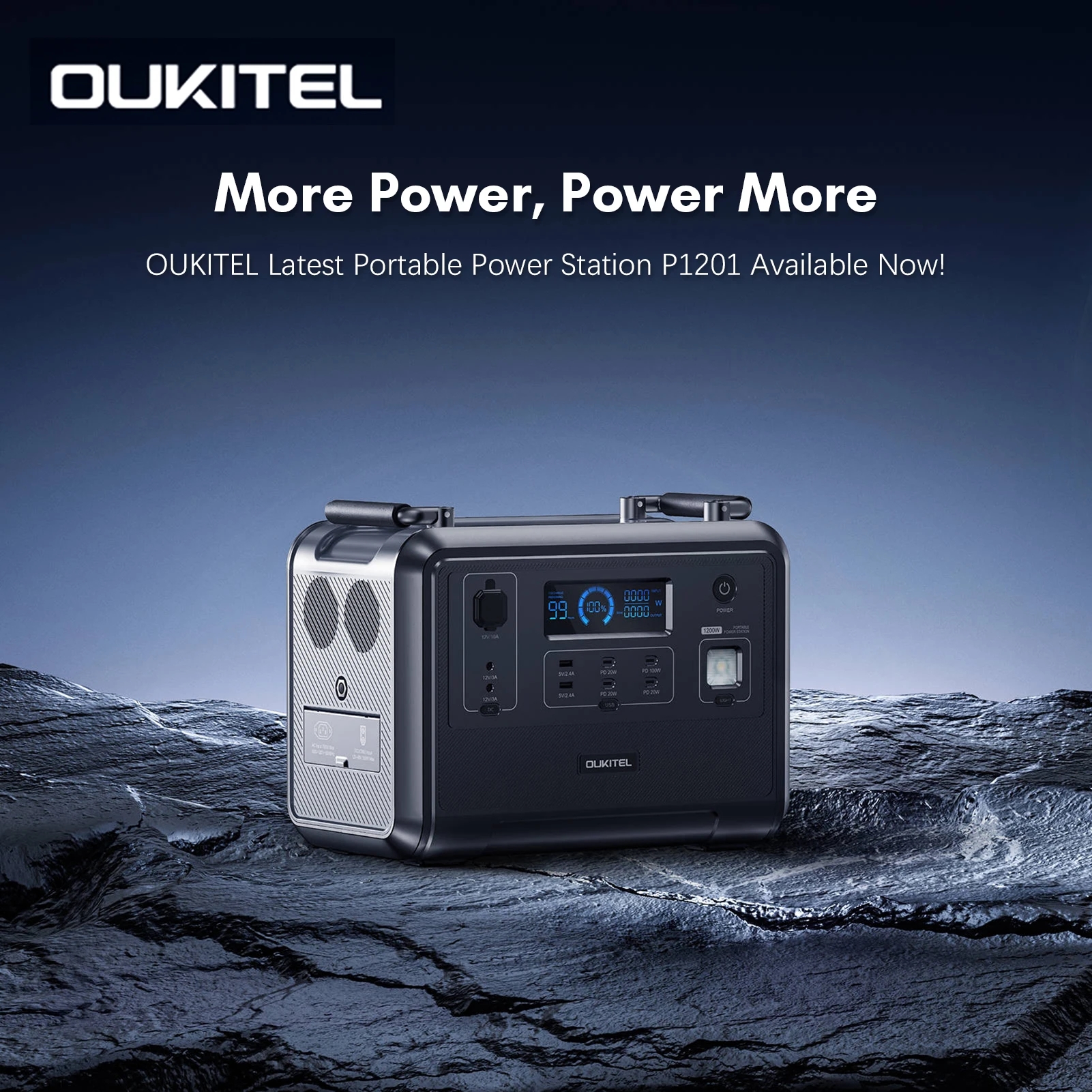 

OUKITEL P1201E Portable Power Station 960Wh Solar Generator 1200W Safe LiFePO4 Solar Generator Power Pure Sine Wave Battery Powe