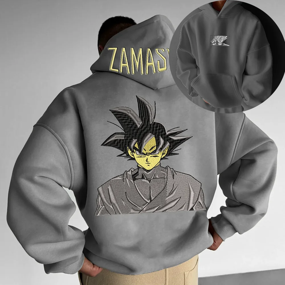 Moletom com capuz Dragon Ball – Algodão elástico premium, macio respirável, estampa chique, capuz para sol e vento, moda para frente