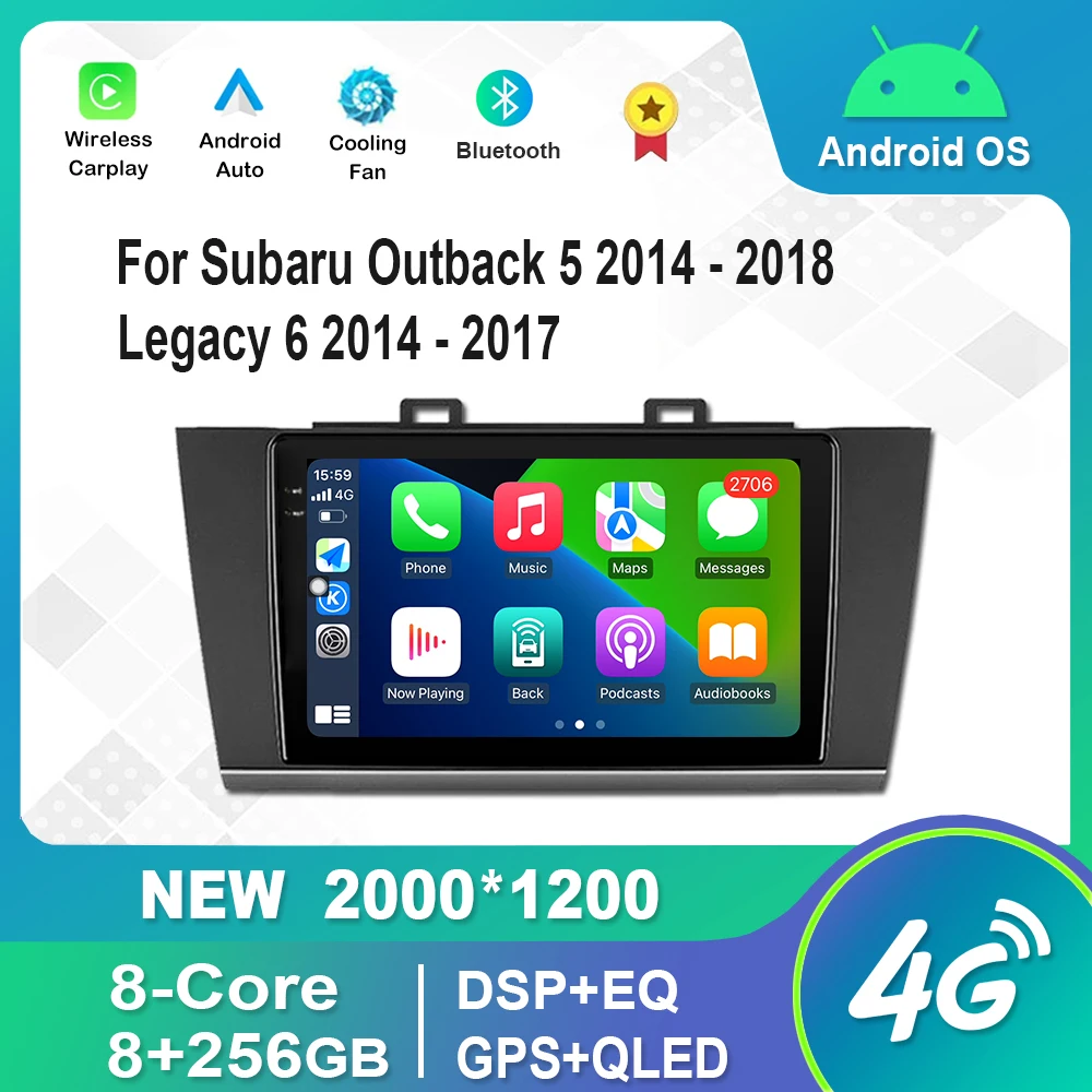 

For Subaru Outback 5 2014 - 2018 Legacy 6 2014 - 2017 HD Touch Screen Android Auto Video Multimedia Player GPS Bluetooth