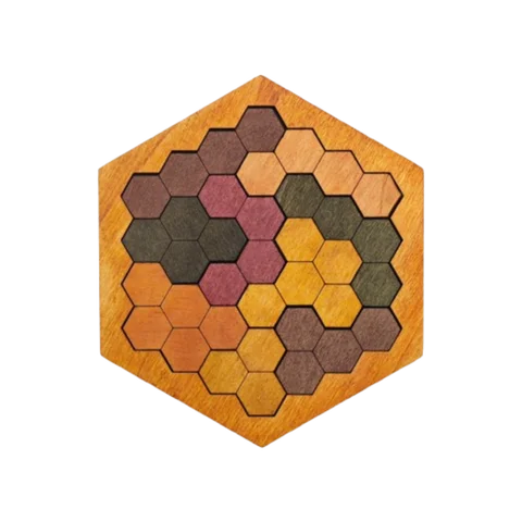 Pattern Cognitive Wooden Tangram Puzzle Interactive Challenges Montessori Puzzles Toys Hexagonal Logical Thinking
