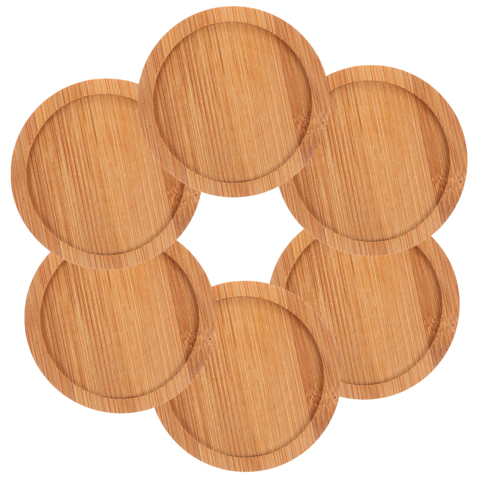 

6 Pcs Bamboo Coasters Bulk for Mugs Decorative Drink Drinks Plates and Cups Pad