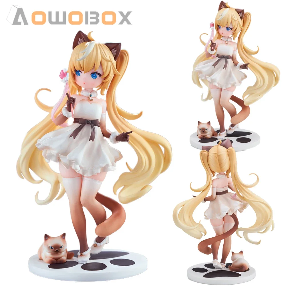 BANDAI Original Aowobox Original Character Cat Girls Siamese Kitten Kawaii Loli Cat Girl Figures Anime Cute Model Toy Gifts